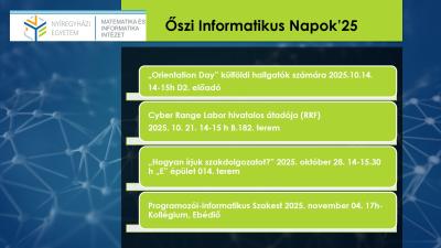 Őszi informatikus napok 2025